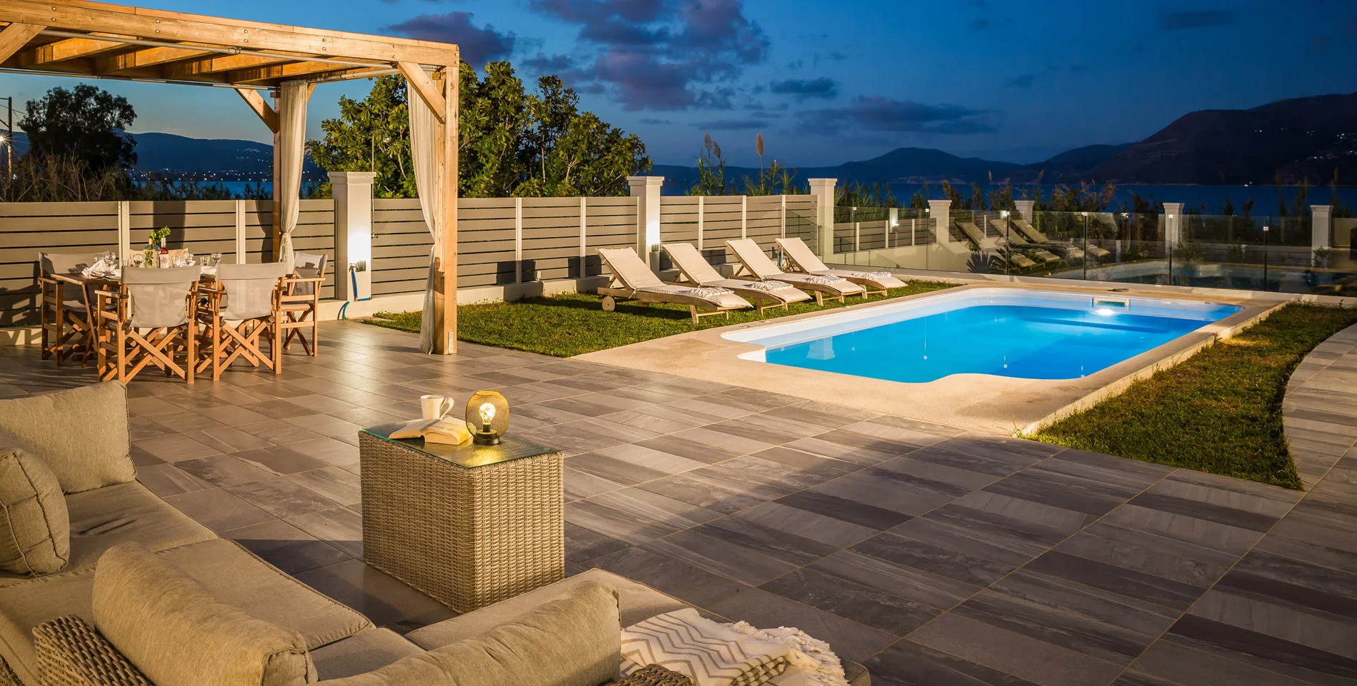 Luxury villa Kefalonia with barbecue and outdoor dining